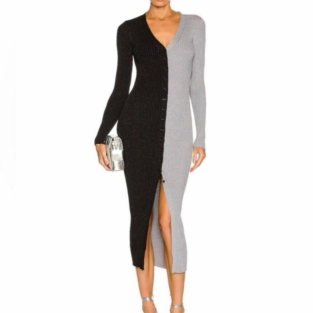 Staud Women's Black and Grey Dress